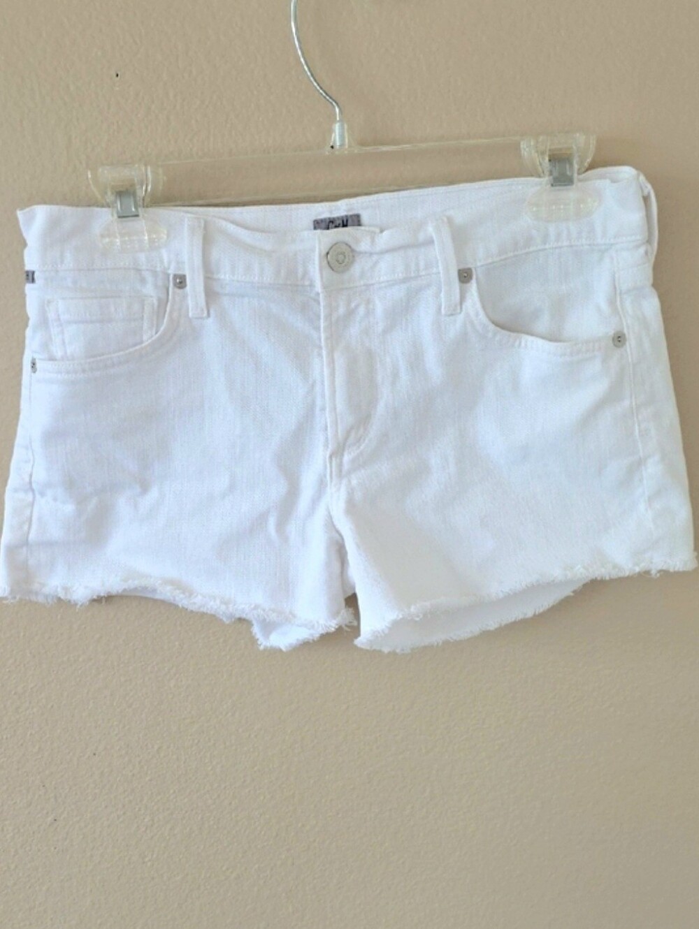 Citizens Of Humanity Womens White Cutoff Denim Shorts - Size 27